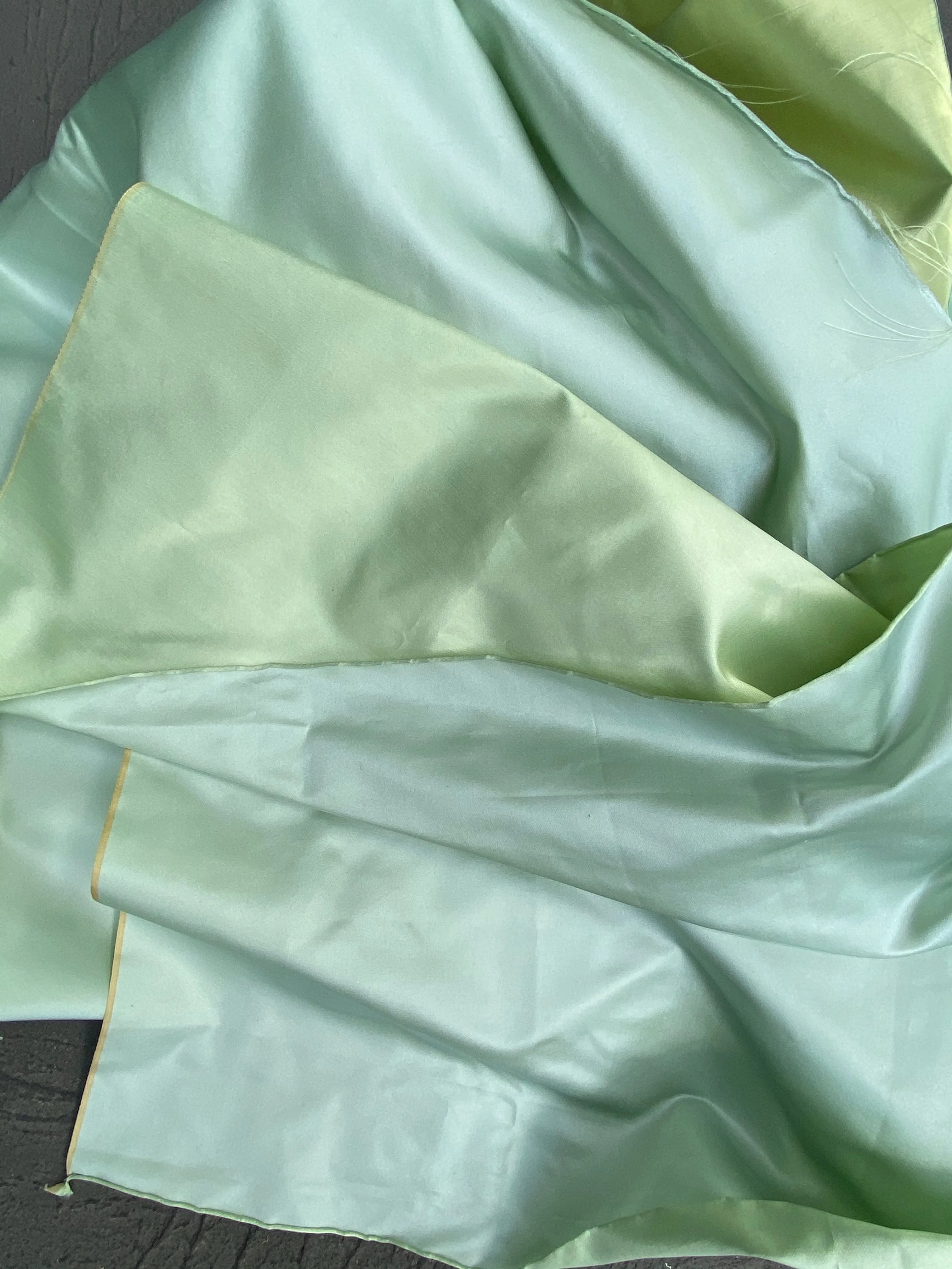 NEW Countess Savannah Designer Solid Aqua & Pistachio Double Sided Satin Fabric
