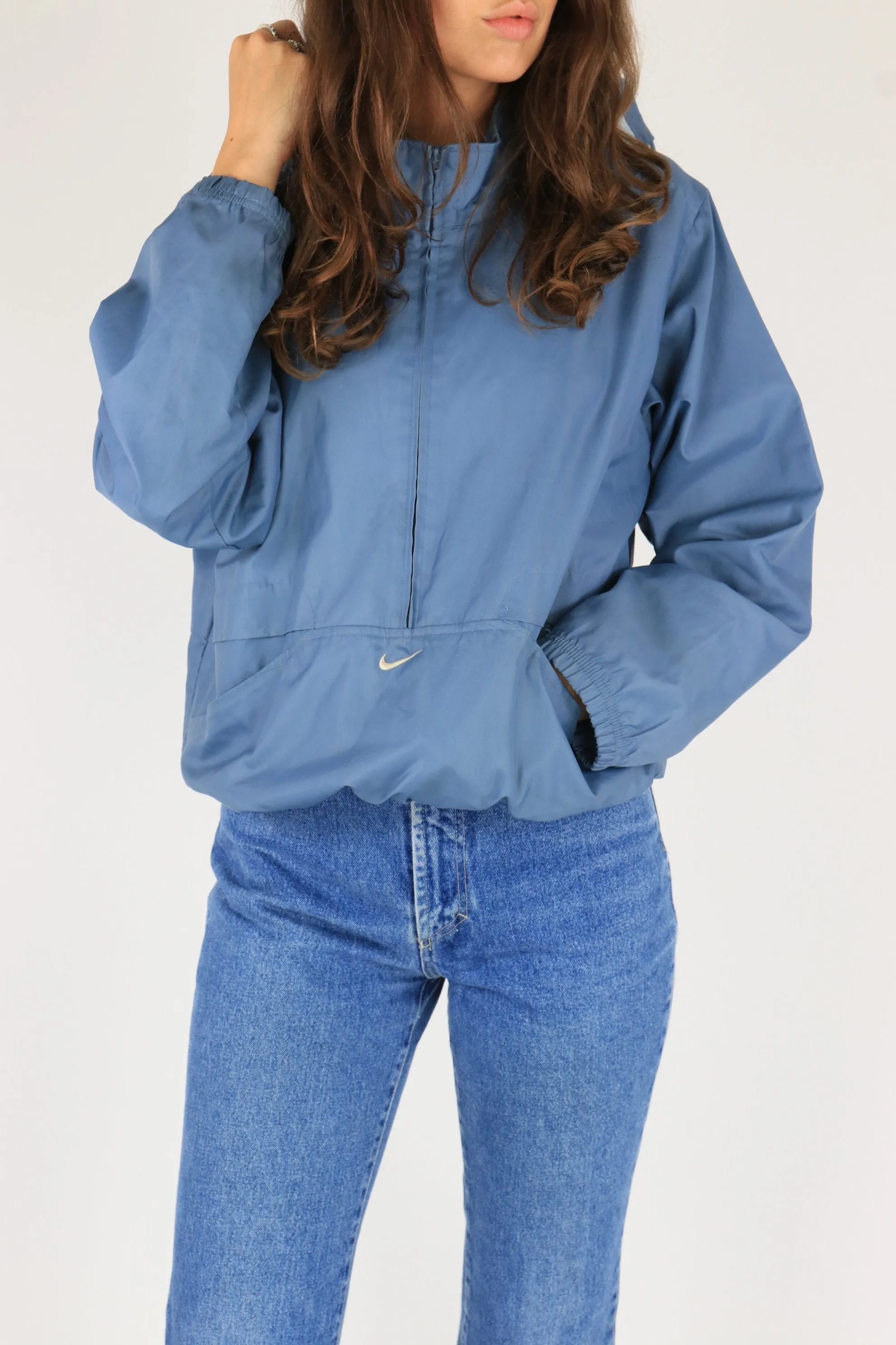 Nike 1/4 Zip Rain Jacket Grey Medium
