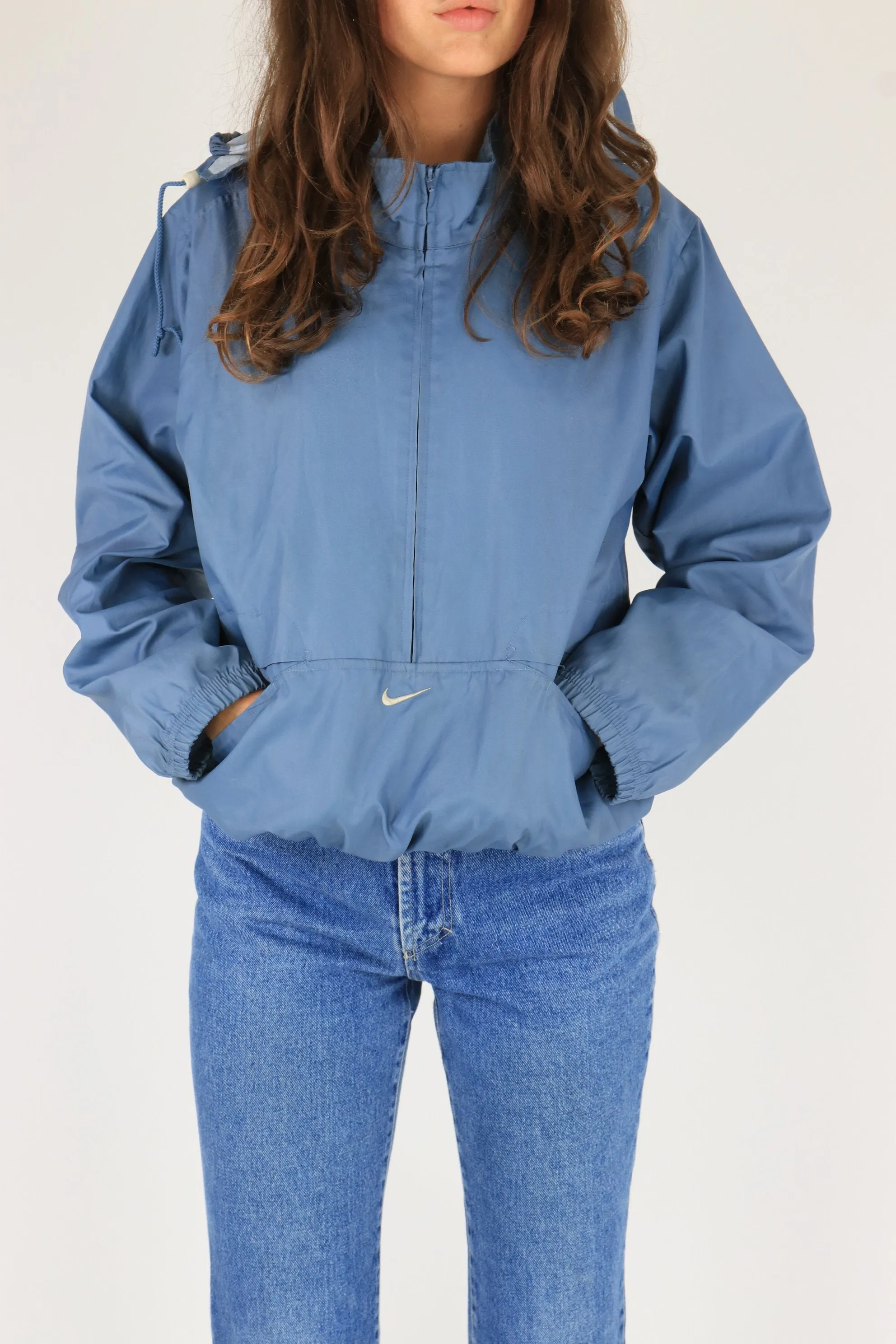 Nike 1/4 Zip Rain Jacket Grey Medium