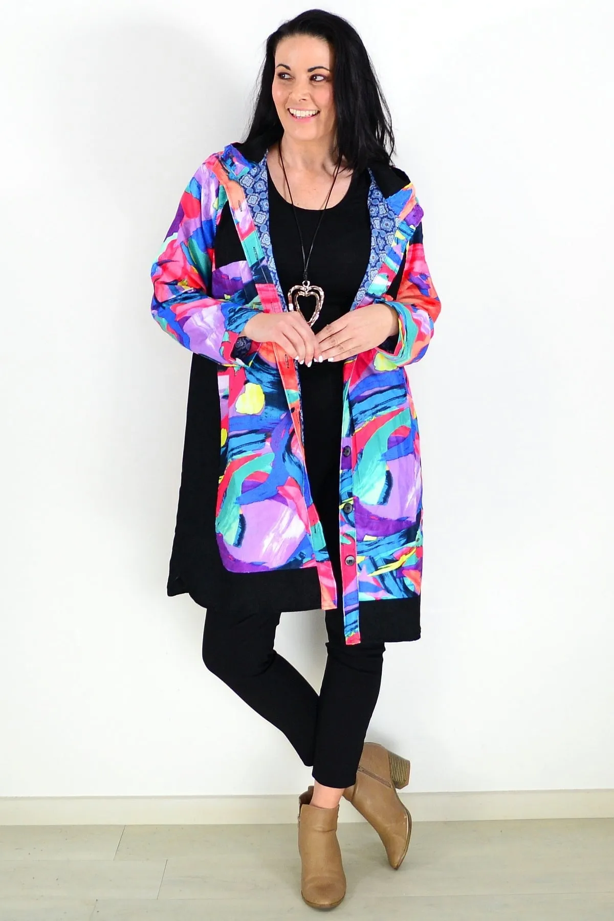 Paint Splashes Long Corduroy Jacket