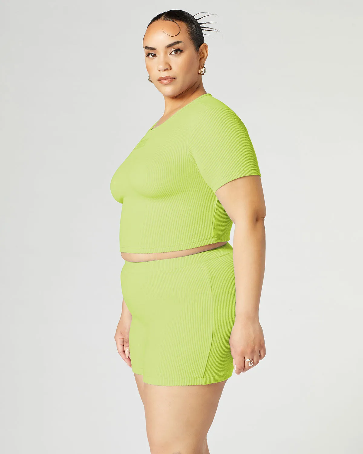 Ribbed Crew Neck Crop Top