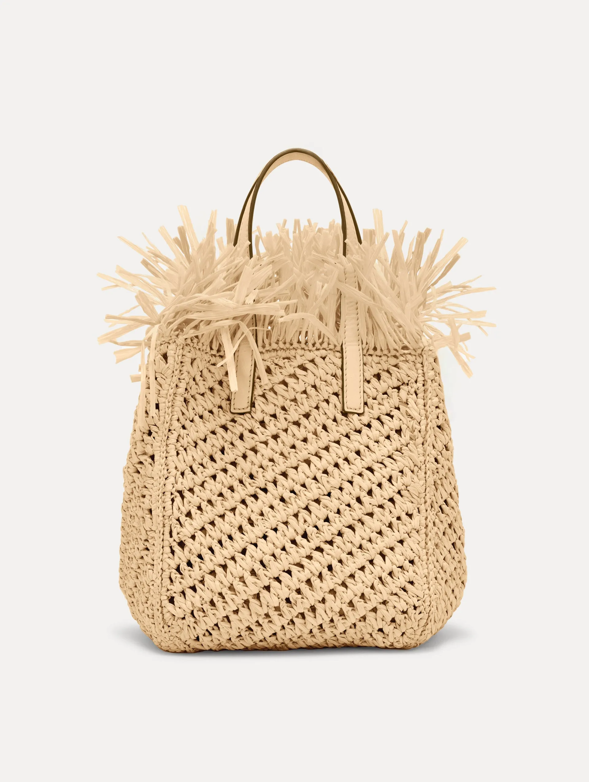 Small Raffia Crochet Square Tote