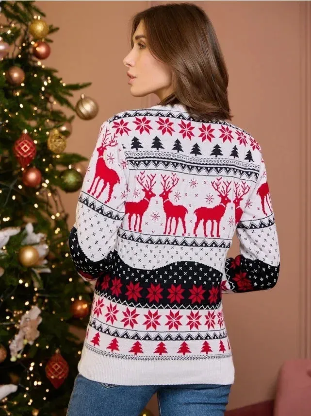 Thicken Knitwear Soft Loose Xmas Jumpers New 2023 Winter Couples Christmas Matching Outfits Women Men Unisex Knit Sweaters Warm