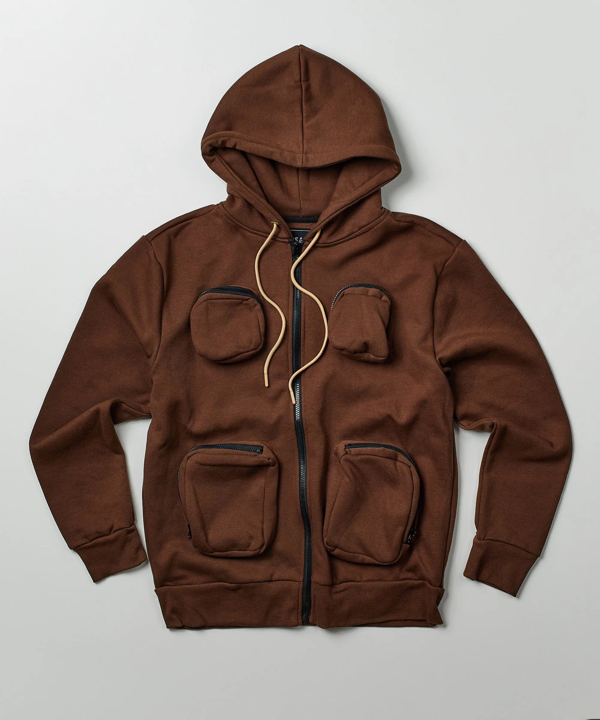 Trenches Fleece Utility Hoodie - Brown