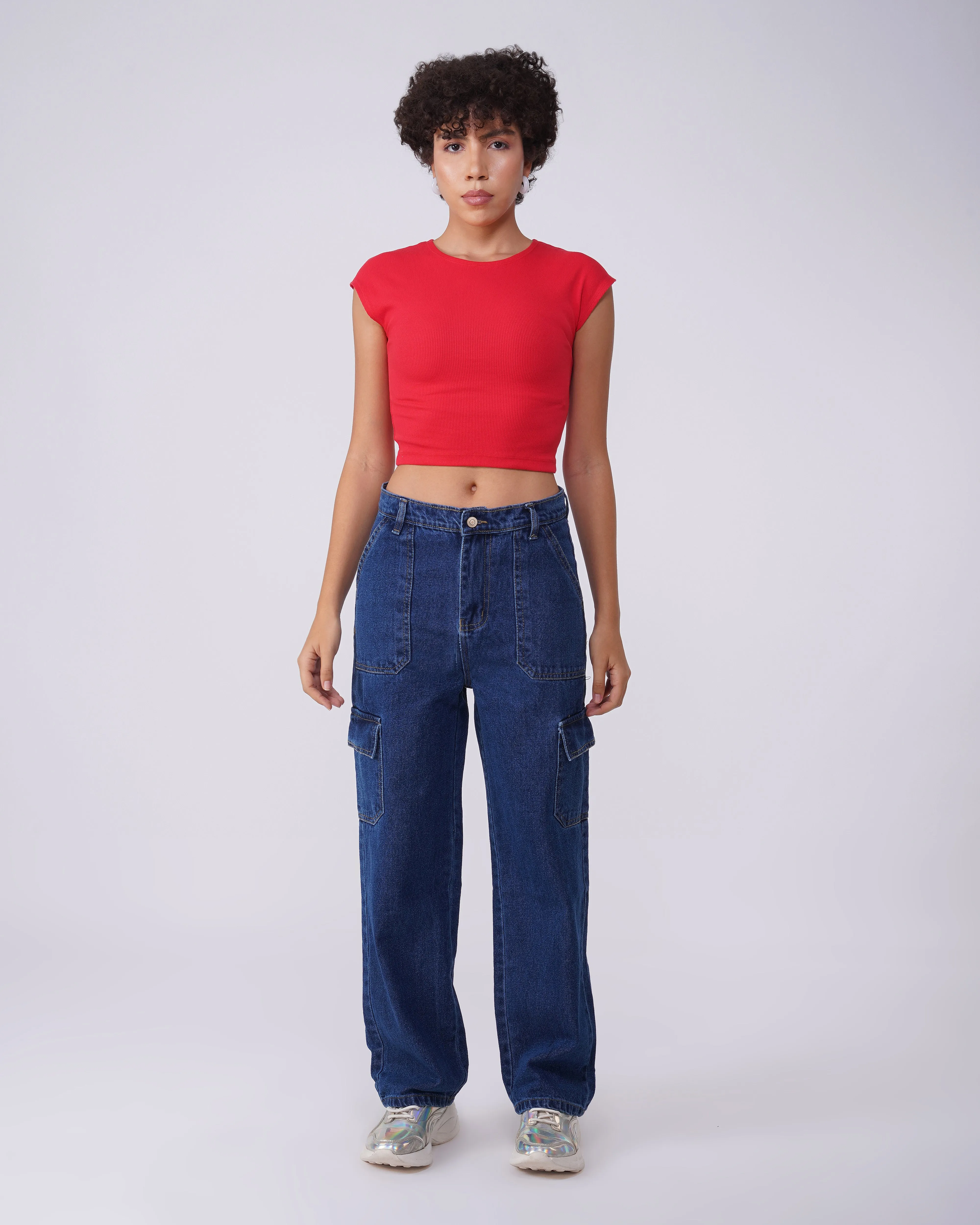 WASHED CARGO JEANS