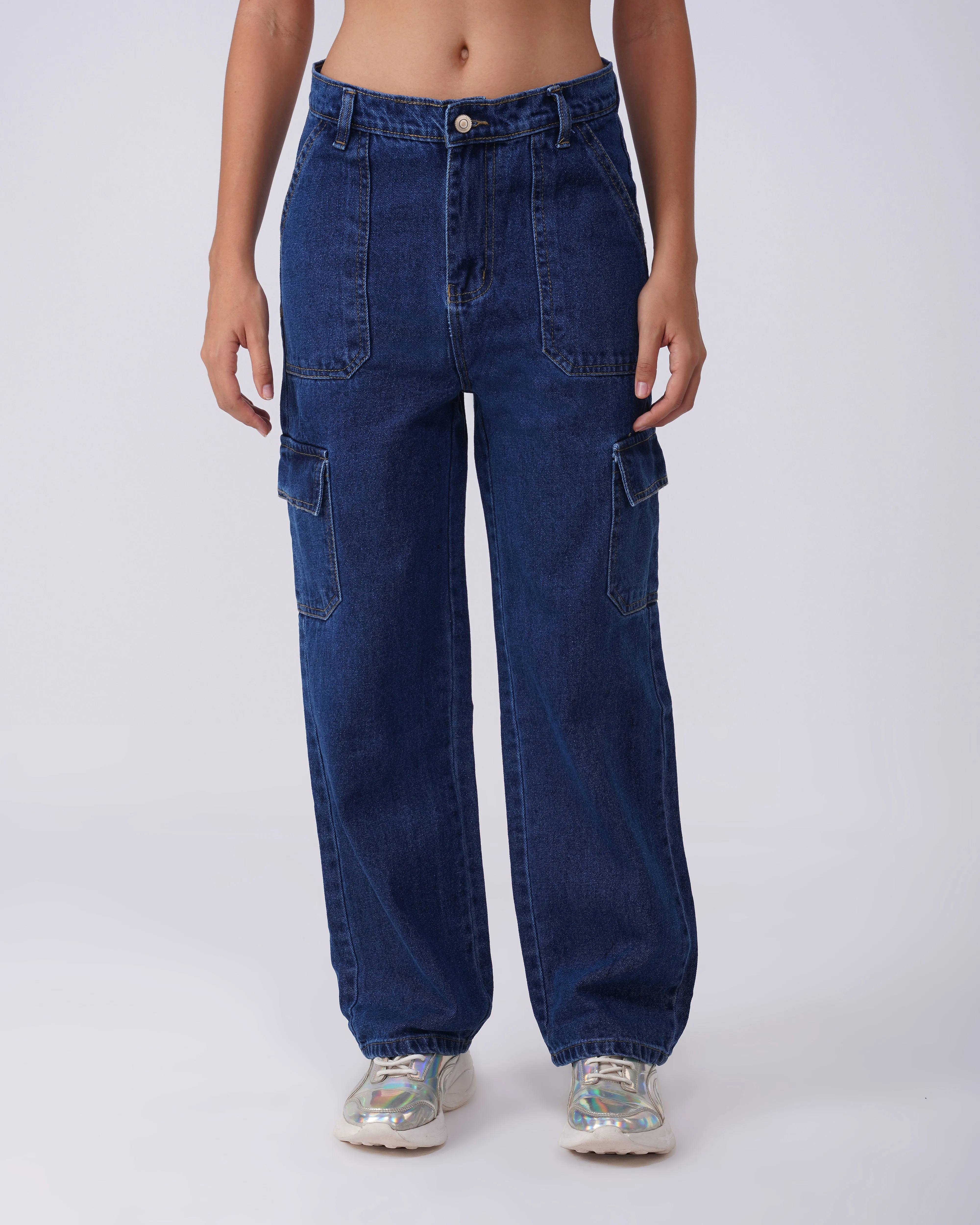 WASHED CARGO JEANS