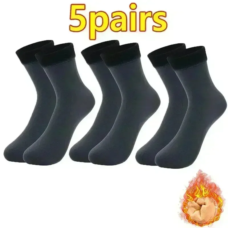 Winter Warm Women Socks Soft Thicken Thermal Plush Socks Girls Solid Color Velvet Wool Snow Boots Floor Socks Home Sleeping Sock