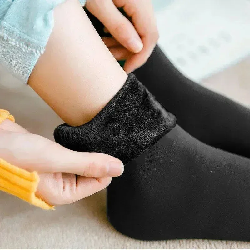 Winter Warm Women Socks Soft Thicken Thermal Plush Socks Girls Solid Color Velvet Wool Snow Boots Floor Socks Home Sleeping Sock