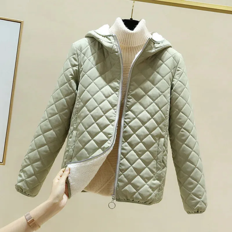 Women Jacket Black 2023 New Winter Female Korean Fleece Cotton Outcoat Padded Jacket Women Coat Thicken Hooded Parka Ladies 2778
