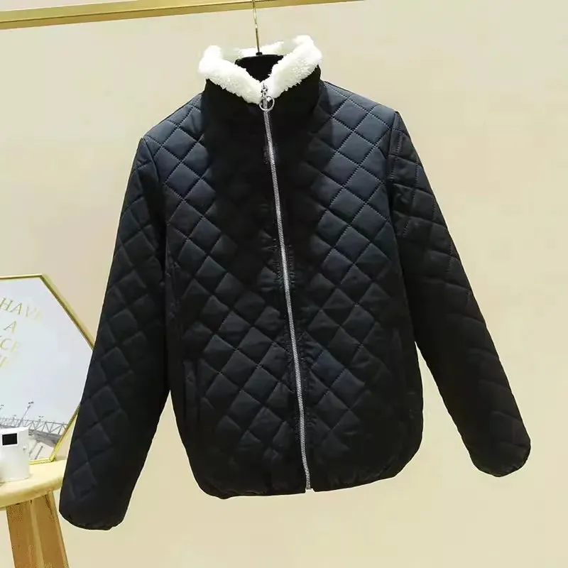 Women Jacket Black 2023 New Winter Female Korean Fleece Cotton Outcoat Padded Jacket Women Coat Thicken Hooded Parka Ladies 2778