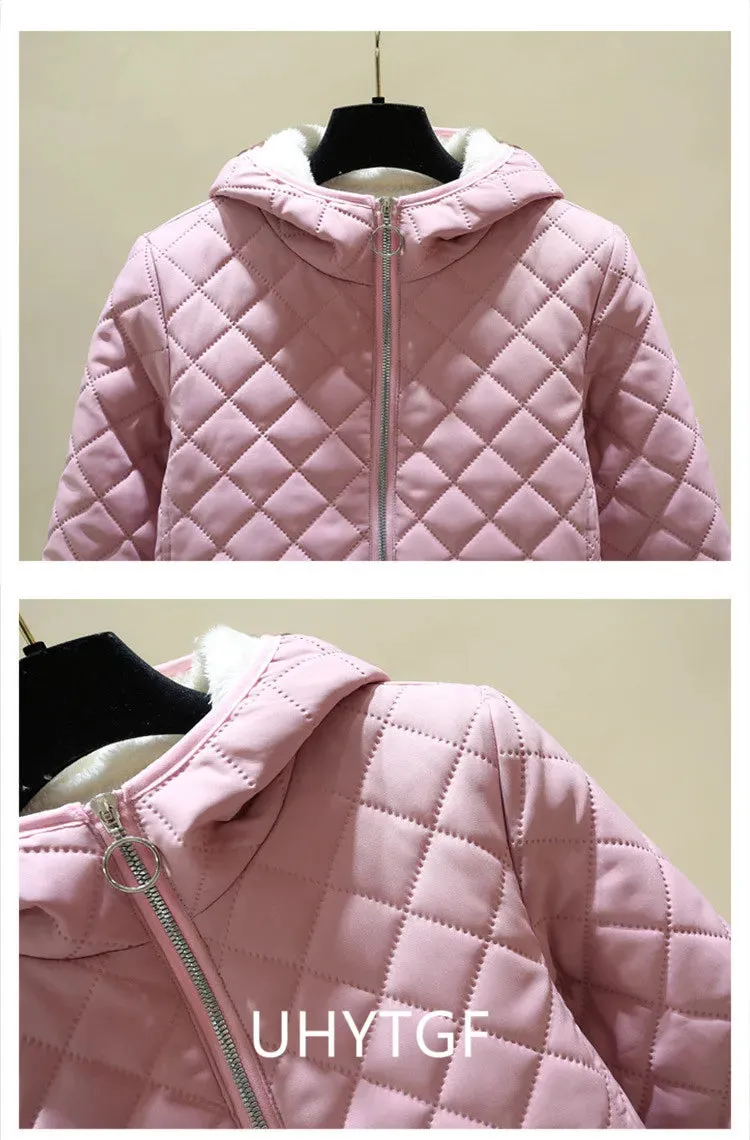 Women Jacket Black 2023 New Winter Female Korean Fleece Cotton Outcoat Padded Jacket Women Coat Thicken Hooded Parka Ladies 2778