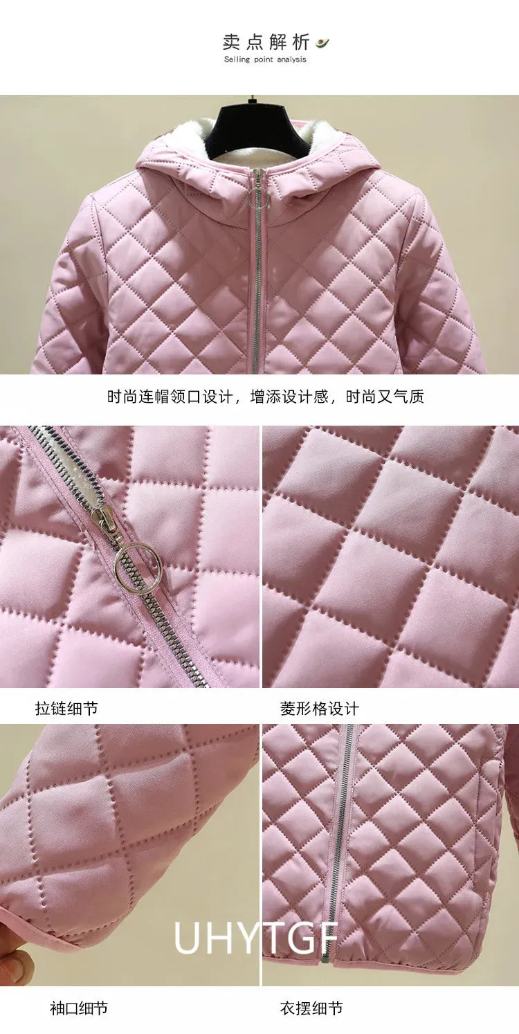 Women Jacket Black 2023 New Winter Female Korean Fleece Cotton Outcoat Padded Jacket Women Coat Thicken Hooded Parka Ladies 2778