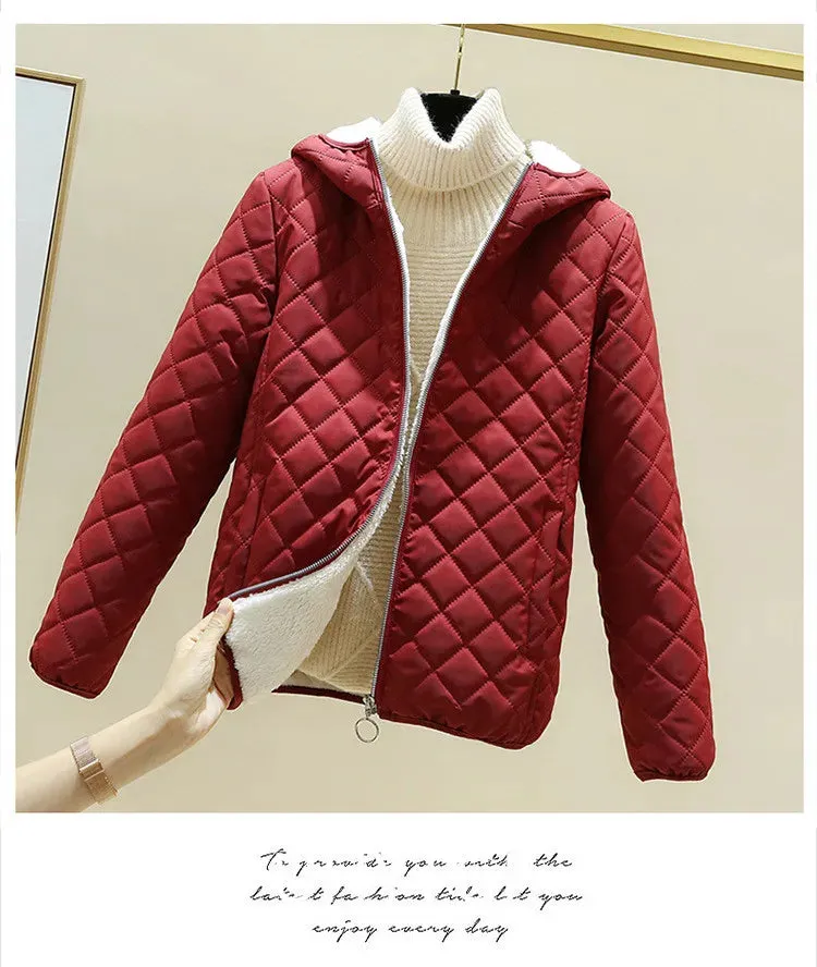 Women Jacket Black 2023 New Winter Female Korean Fleece Cotton Outcoat Padded Jacket Women Coat Thicken Hooded Parka Ladies 2778