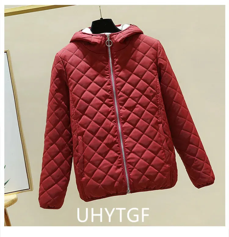 Women Jacket Black 2023 New Winter Female Korean Fleece Cotton Outcoat Padded Jacket Women Coat Thicken Hooded Parka Ladies 2778