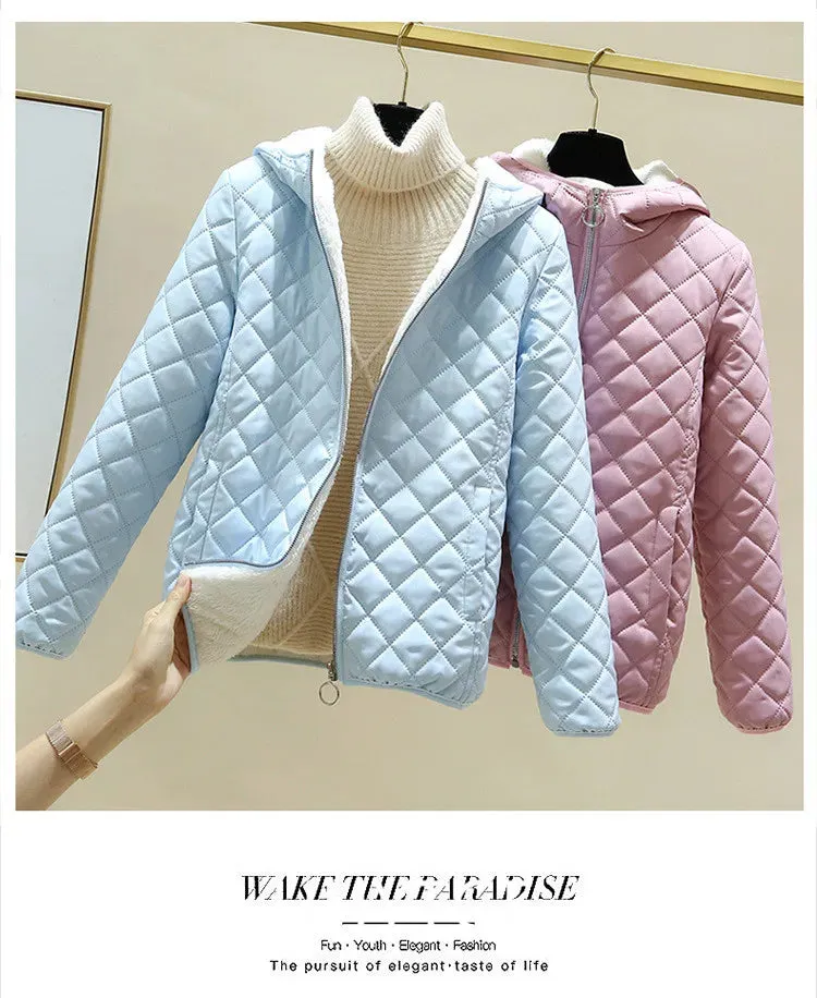Women Jacket Black 2023 New Winter Female Korean Fleece Cotton Outcoat Padded Jacket Women Coat Thicken Hooded Parka Ladies 2778