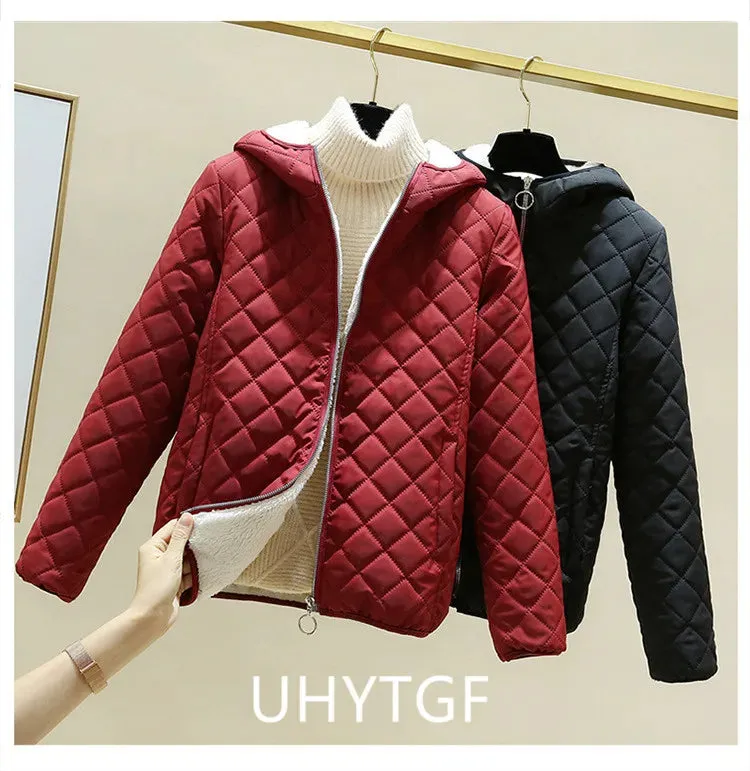 Women Jacket Black 2023 New Winter Female Korean Fleece Cotton Outcoat Padded Jacket Women Coat Thicken Hooded Parka Ladies 2778