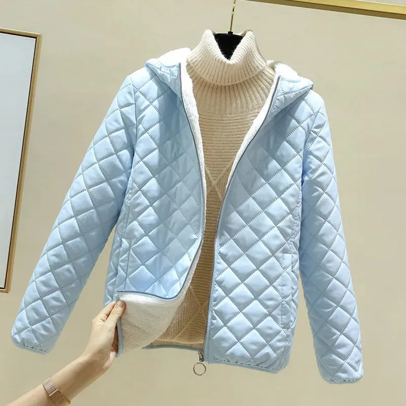 Women Jacket Black 2023 New Winter Female Korean Fleece Cotton Outcoat Padded Jacket Women Coat Thicken Hooded Parka Ladies 2778