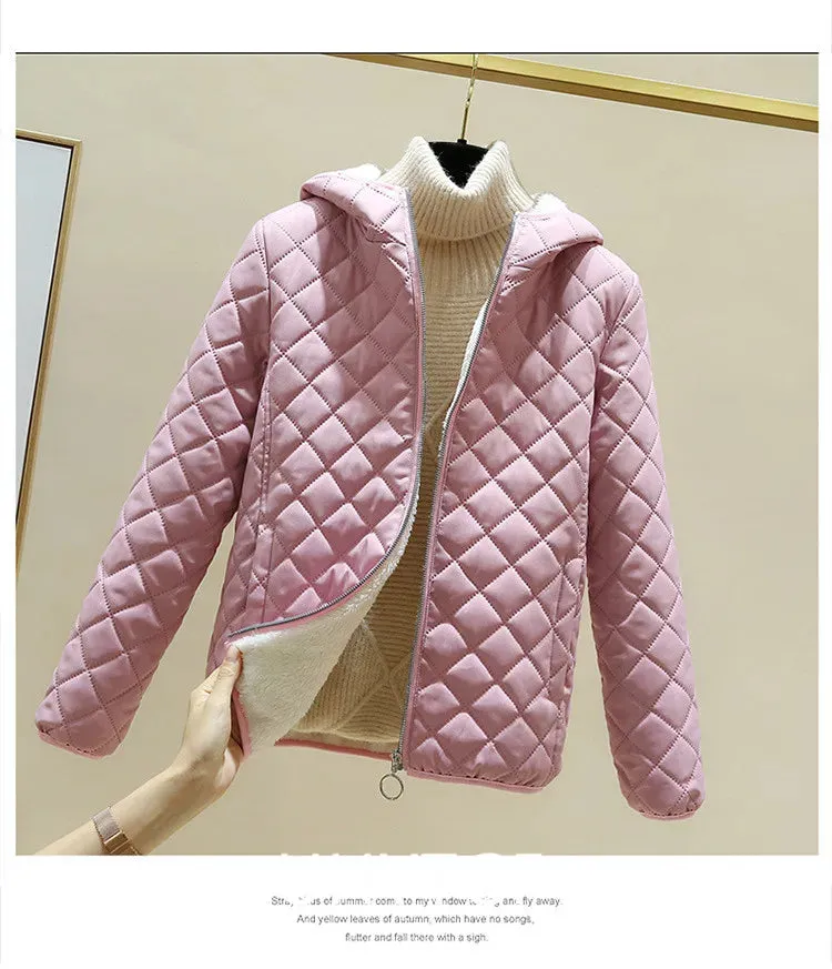 Women Jacket Black 2023 New Winter Female Korean Fleece Cotton Outcoat Padded Jacket Women Coat Thicken Hooded Parka Ladies 2778