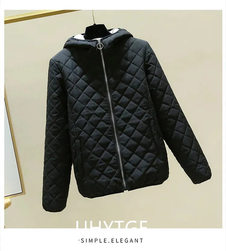 Women Jacket Black 2023 New Winter Female Korean Fleece Cotton Outcoat Padded Jacket Women Coat Thicken Hooded Parka Ladies 2778
