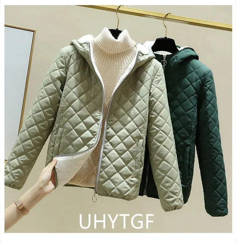 Women Jacket Black 2023 New Winter Female Korean Fleece Cotton Outcoat Padded Jacket Women Coat Thicken Hooded Parka Ladies 2778