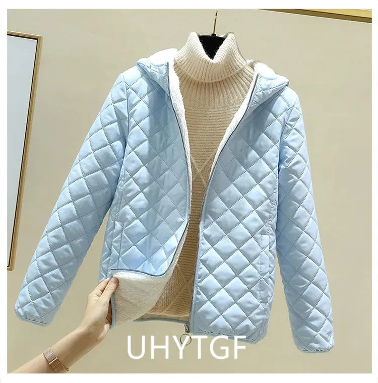 Women Jacket Black 2023 New Winter Female Korean Fleece Cotton Outcoat Padded Jacket Women Coat Thicken Hooded Parka Ladies 2778