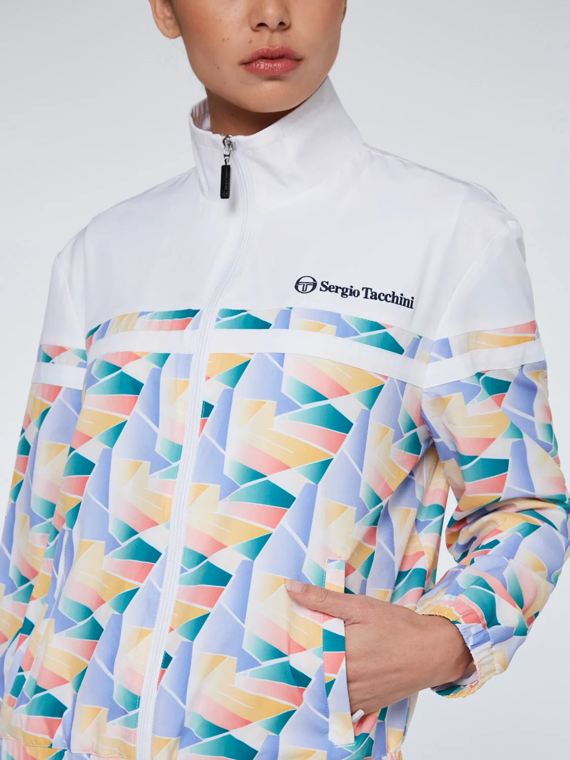 Women's Mosaico Tracksuit-White/Multi