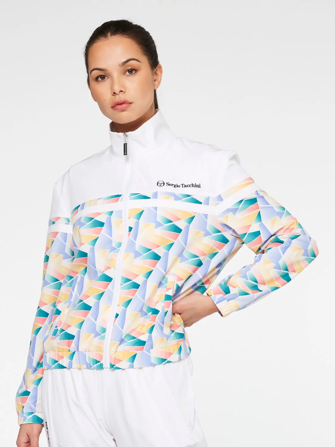 Women's Mosaico Tracksuit-White/Multi