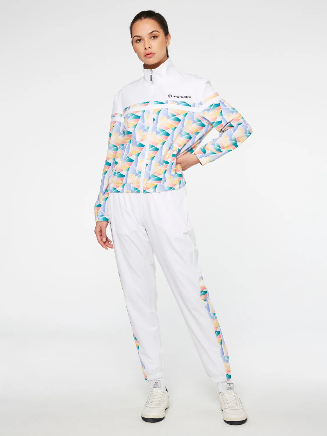 Women's Mosaico Tracksuit-White/Multi