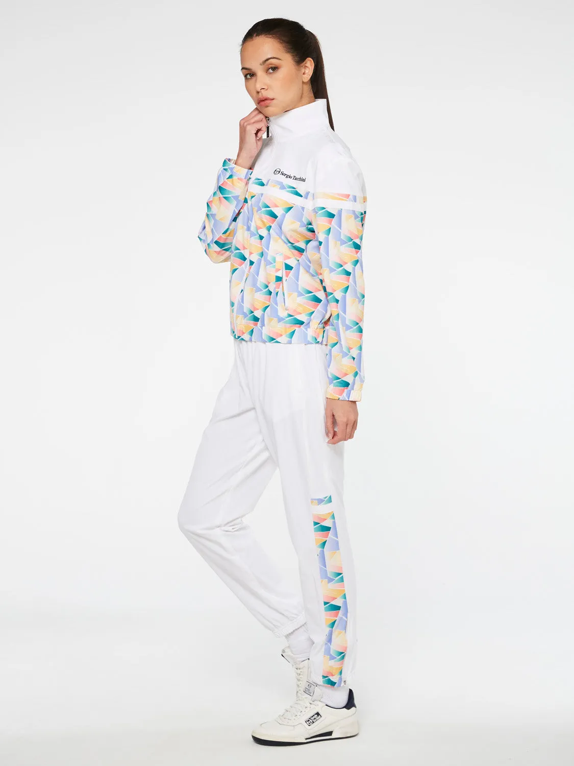 Women's Mosaico Tracksuit-White/Multi