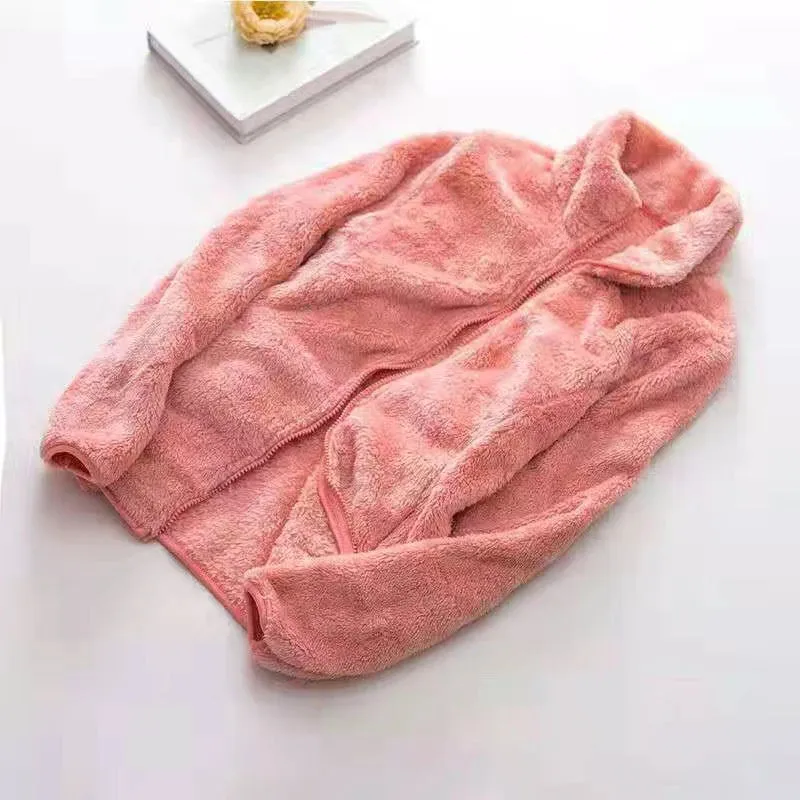 Women's Polar Fleece Lined Sherpa Jacket Long Sleeve Full Zip Soft Warm Sweatshirt Outdoor Warmth  Thicken Plush Clothes ouc1233
