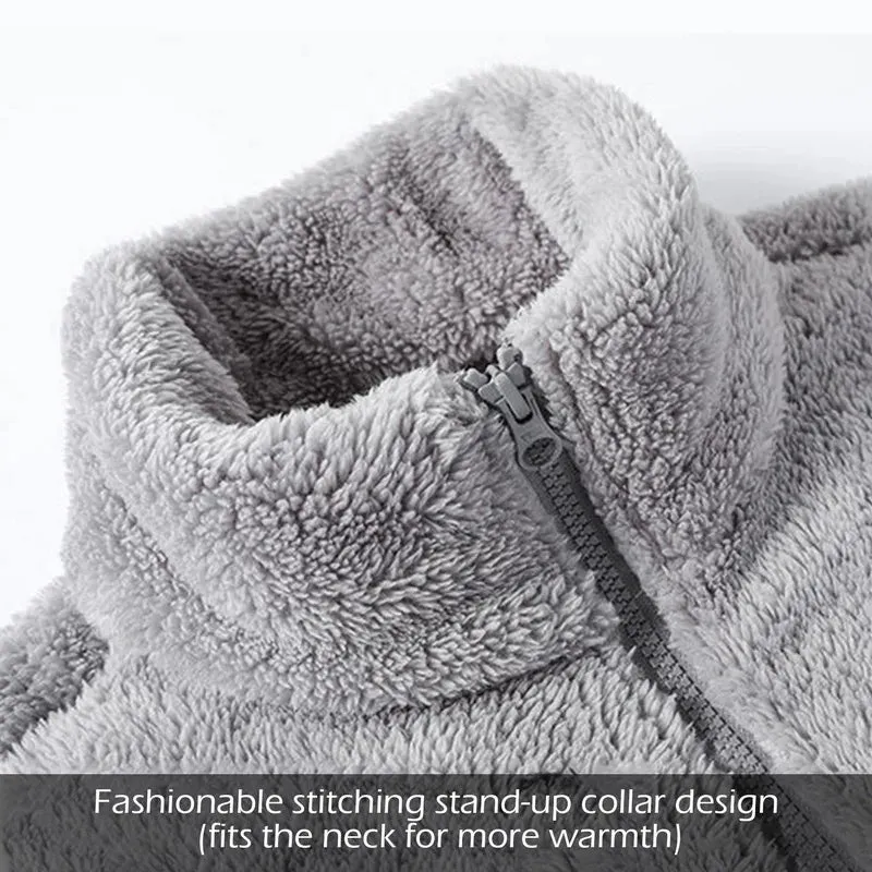 Women's Polar Fleece Lined Sherpa Jacket Long Sleeve Full Zip Soft Warm Sweatshirt Outdoor Warmth  Thicken Plush Clothes ouc1233