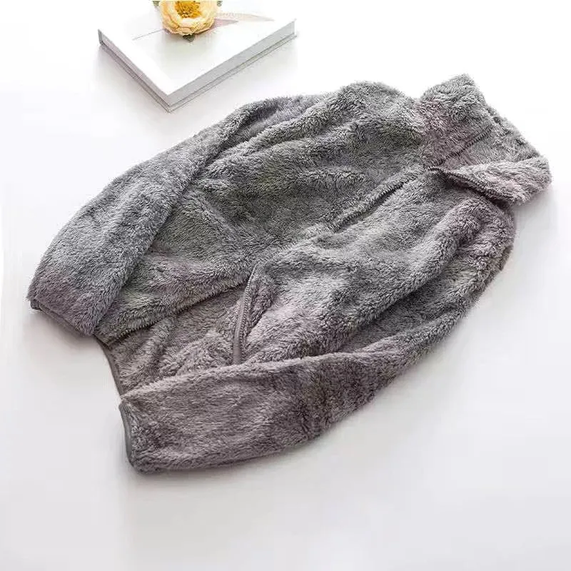 Women's Polar Fleece Lined Sherpa Jacket Long Sleeve Full Zip Soft Warm Sweatshirt Outdoor Warmth  Thicken Plush Clothes ouc1233