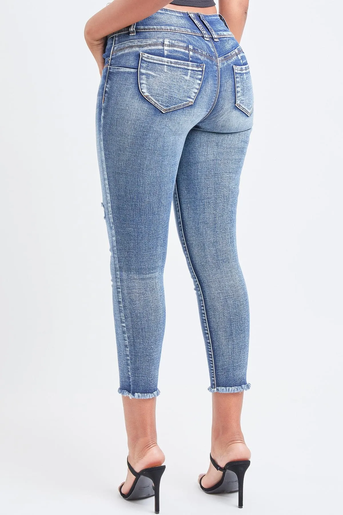 Women's WannaBettaButt 3-Button  Fray Hem Flood