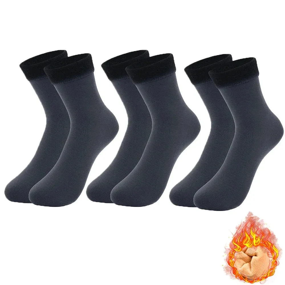 Women's Winter Boots Thermal Socks Velvet Thicken Wool Fleece Snow Stocking Soft Sleeping Home Floor Harajuku Medium Tube Sock