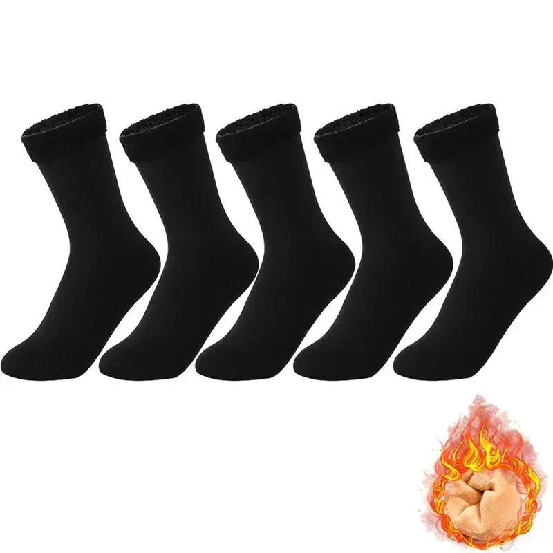 Women's Winter Boots Thermal Socks Velvet Thicken Wool Fleece Snow Stocking Soft Sleeping Home Floor Harajuku Medium Tube Sock