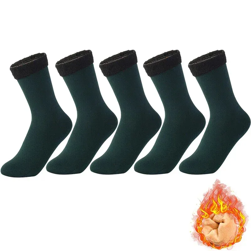 Women's Winter Boots Thermal Socks Velvet Thicken Wool Fleece Snow Stocking Soft Sleeping Home Floor Harajuku Medium Tube Sock