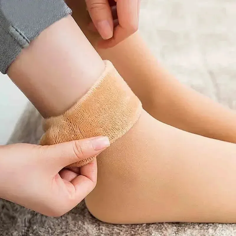 Women's Winter Boots Thermal Socks Velvet Thicken Wool Fleece Snow Stocking Soft Sleeping Home Floor Harajuku Medium Tube Sock