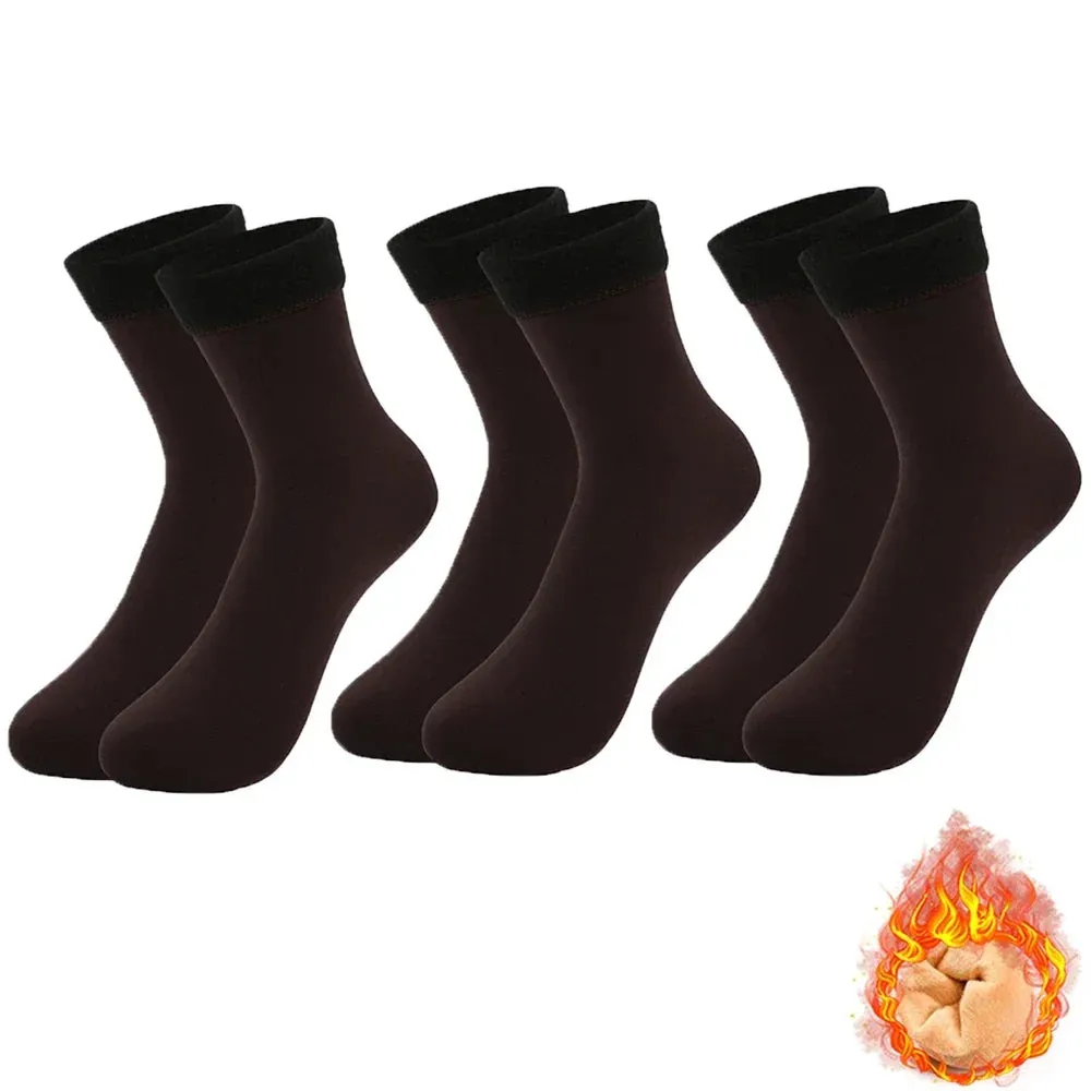 Women's Winter Boots Thermal Socks Velvet Thicken Wool Fleece Snow Stocking Soft Sleeping Home Floor Harajuku Medium Tube Sock