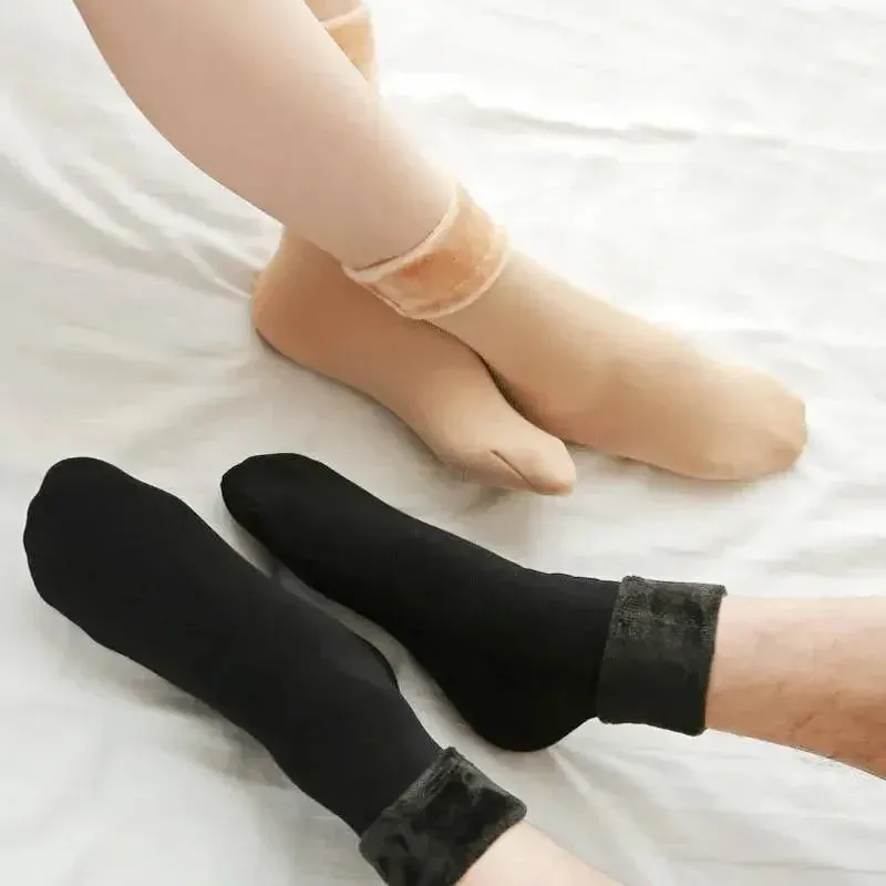 Women's Winter Boots Thermal Socks Velvet Thicken Wool Fleece Snow Stocking Soft Sleeping Home Floor Harajuku Medium Tube Sock